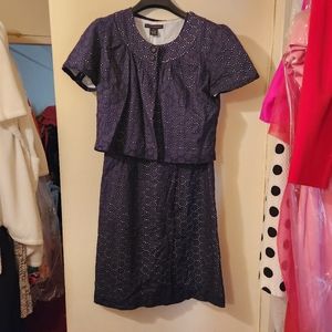 Set dress & cropped top eyelet navy size 4